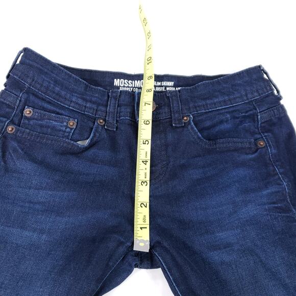 Mossimo slim skinny Mid Rise dark wash denim Rolled Cuffed Jeans 5 Normcore Boho - Picture 6 of 8
